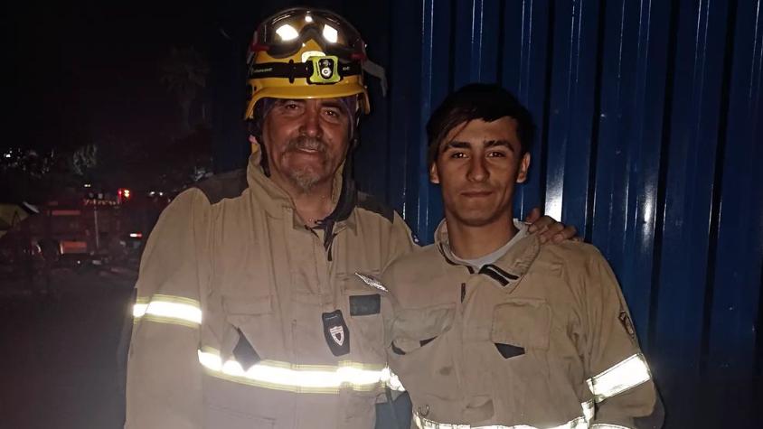 Sacaron aplausos en redes: Paul Vásquez y su hijo combatieron juntos el incendio de Viña del Mar