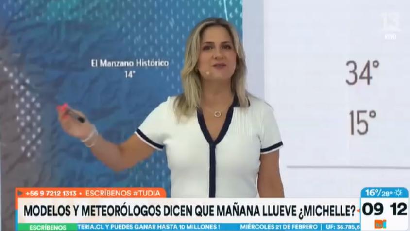 Michelle Adam entrega su pronóstico por posibles lluvias en la Región Metropolitana este jueves