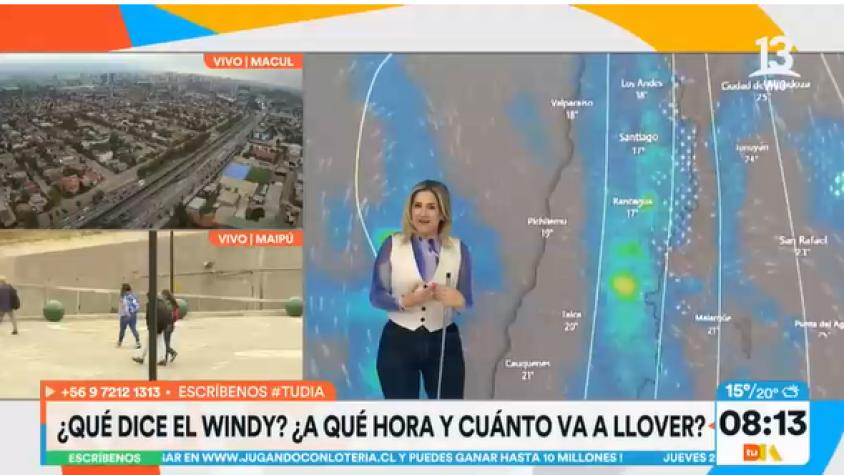 ¿Llueve o no llueve este jueves en Santiago? Michelle Adam entrega su pronóstico en Tu Día