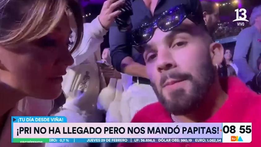 "El beso...": El inesperado comentario de Manuel Turizo tras subir a entregar la gaviota a Lucho Miranda