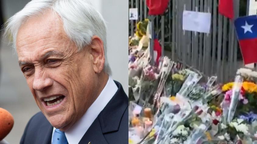 Con flores, velas y banderas: adeptos rinden homenajes al expresidente Sebastián Piñera en las cercanías de su casa
