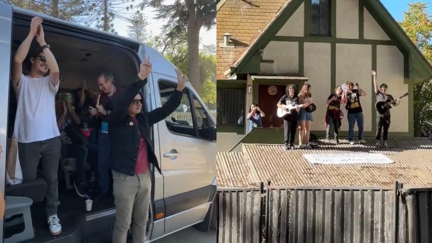 "Haciendo desmanes": fanáticos de Los Bunkers subieron al techo de casa para ver a la banda