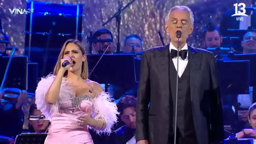 Andrea Bocelli y Pia Toscano - Festival de Viña 