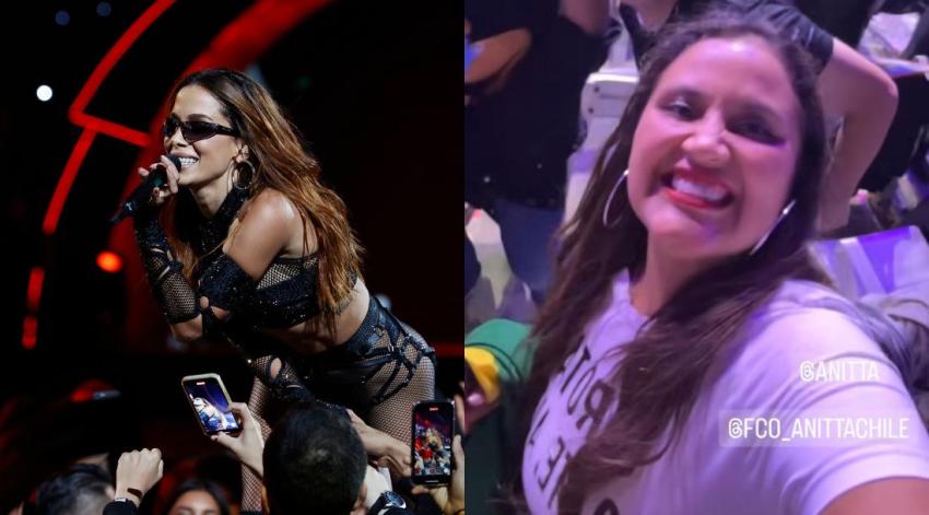 "Garota do Pte. Alto": Pamela Leiva disfrutó el show de Anitta con recordada polera de Viña 2023