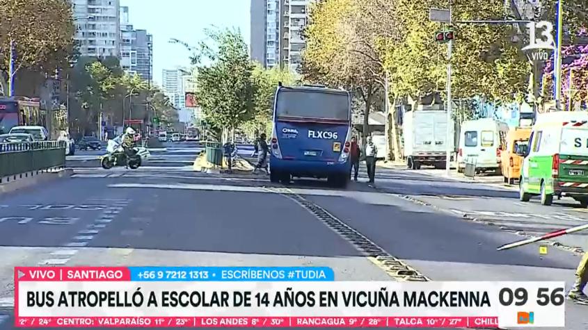 Tragedia en Santiago centro: escolar de 14 años falleció tras ser atropellada por bus de sistema RED