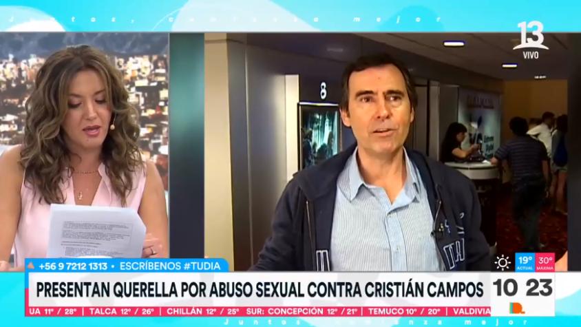 Cristian Campos enfrenta querella por abuso sexual en contra de Raffaella Di Girolamo