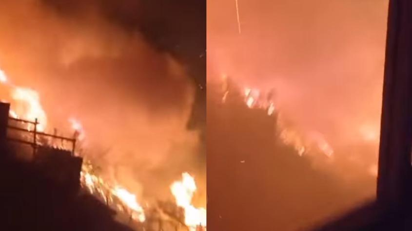 "Adiós casita...": estremecedor video de vecino que dejó su casa en incendio de Valparaíso