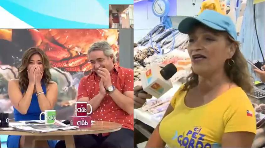 Vendedora del terminal pesquero sacó risas a Priscilla Vargas y José Luis Repenning con coqueto grito