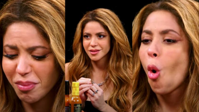 Shakira probando alitas - Créditos: Captura