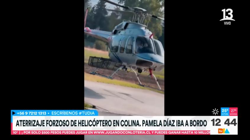 No hay lesionados: Helicóptero en el que iba Pamela Díaz tuvo que aterrizar de emergencia 