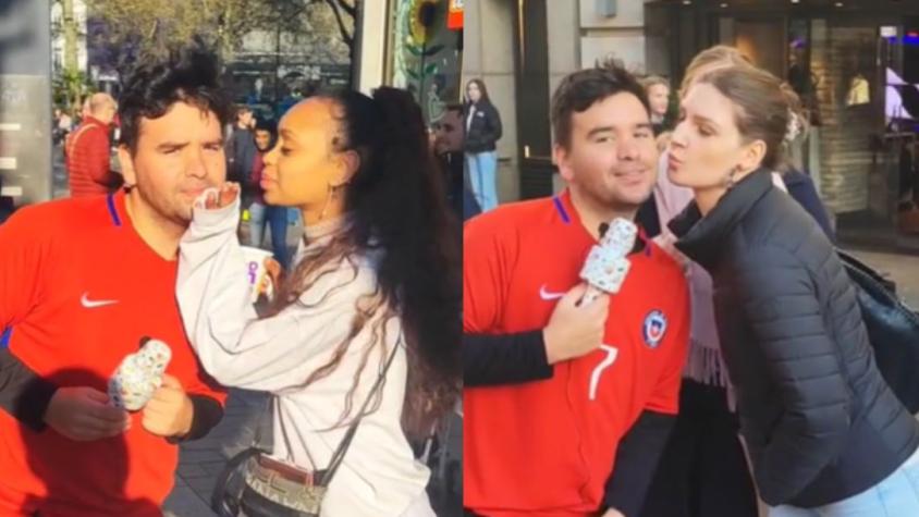 Chileno se vuelve viral al ofrecer besos a las mujeres en Londres: varias lo rechazaron
