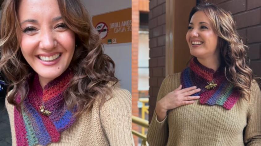 "Tejer es una terapia": Priscilla Vargas luce orgullosa su primera creación a crochet