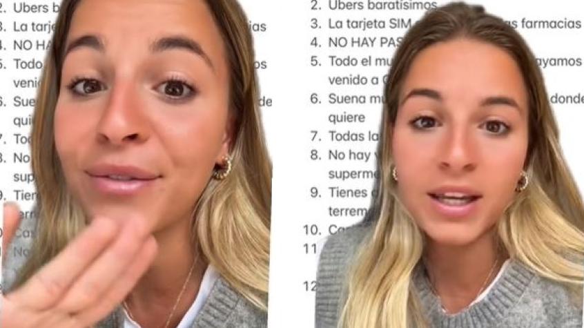 "Me tiene harta": Influencer española se quejó de Chile y recibió críticas en redes sociales 