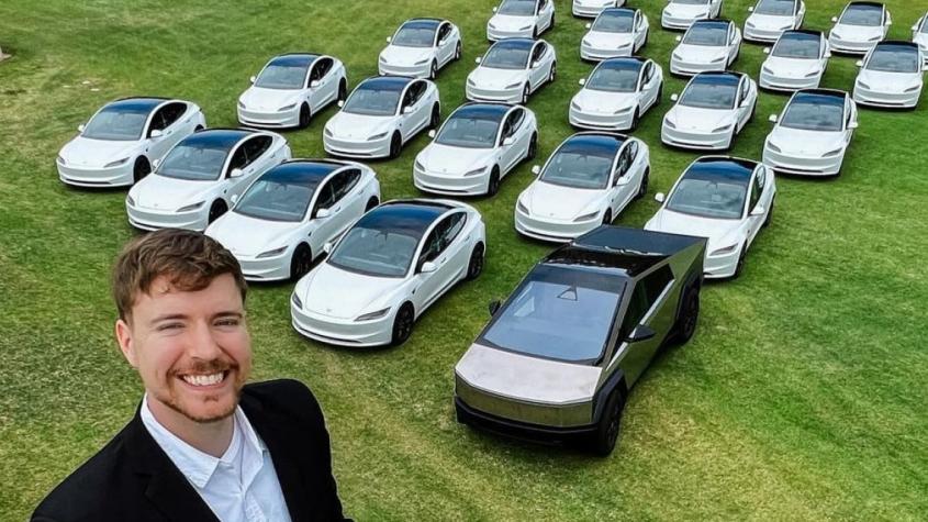 MrBeast sorteó 26 vehículos Tesla:  ¡Un chileno fue ganador!