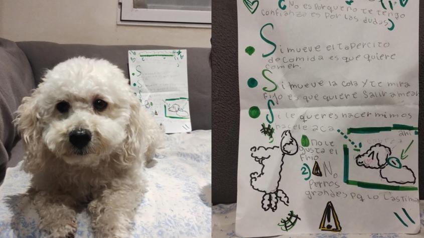 Niña encargó a su perrito en una guardería y dejó una carta con instrucciones que se viralizó