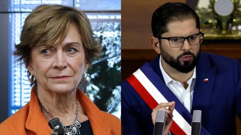 Evelyn Matthei y Presidente Gabriel Boric - Créditos: ATON