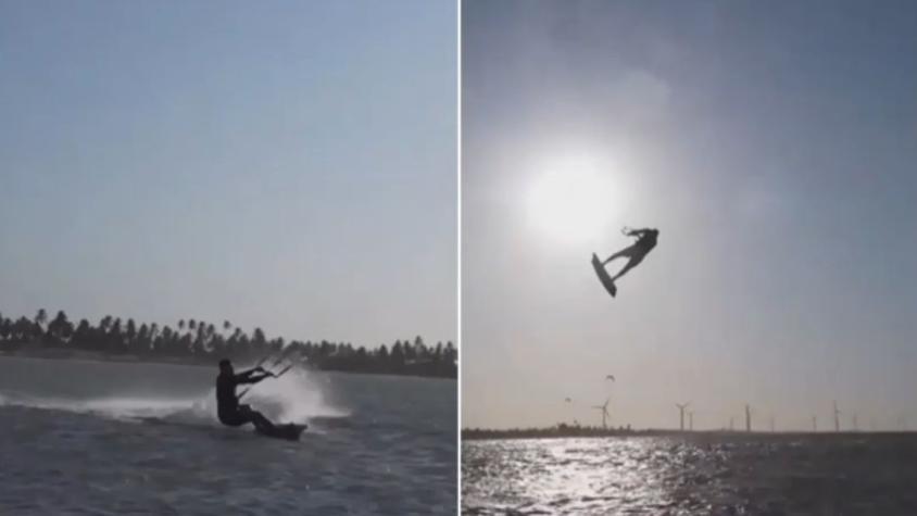 Así fue la dura caída de Pangal Andrade en sus vacaciones en Brasil