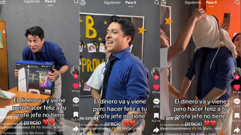 Se pasaron: Alumnos de un cuarto medio sorprendieron a su profesor en su día con increíble regalo