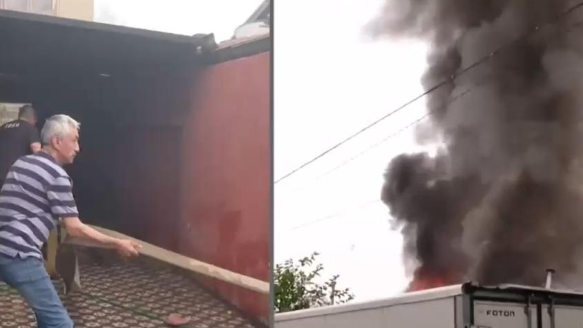 Equipo de "Tu Día" se topa con tremendo incendio en casa en La Granja