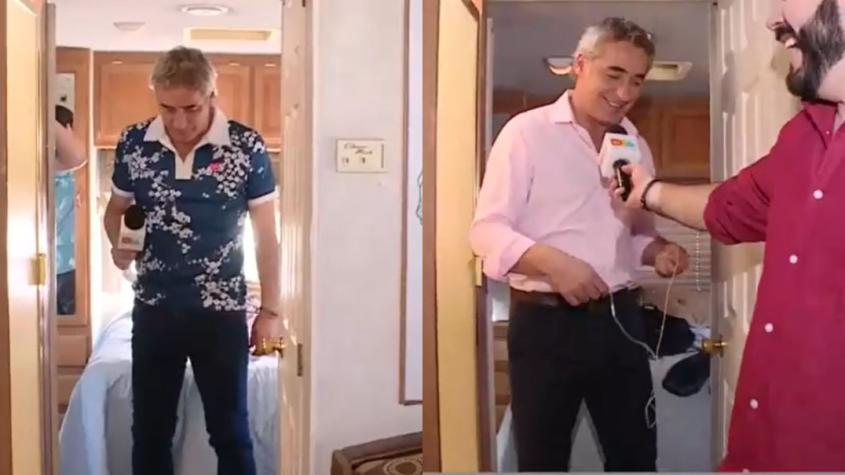  José Luis Repenning se cambió de ropa en el motorhome camino a la Matinatón 2024