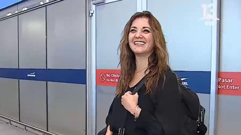 Así fue la llegada de Priscilla Vargas a Chile luego de sufrir problemas con su vuelo