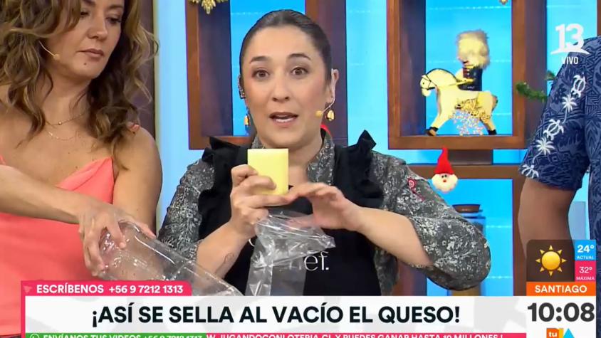 Cami chef enseña cómo sellar el queso al vacío para congelarlo