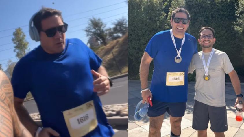 Completó la carrera a puro esfuerzo: Así fueron los primeros 5K de Pancho Saavedra en Vitacura
