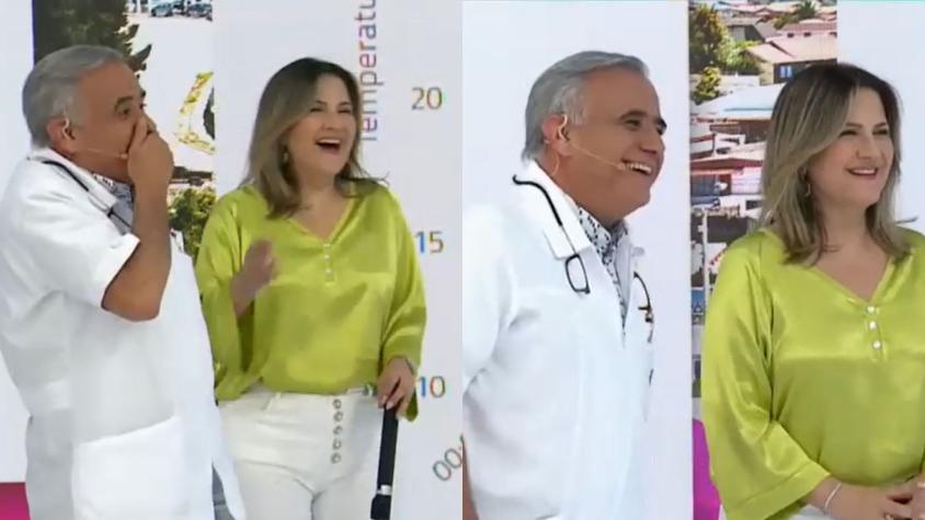 Michelle Adam y doctor Ugarte casi se dan un beso en vivo: "Esto pasa por el calor"