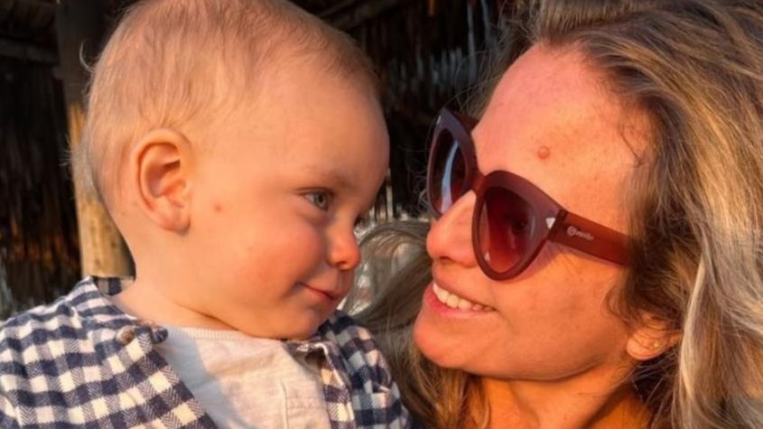 Pasearon por la playa: Soledad Onetto disfruta de merecidas vacaciones junto a su pareja e hijo