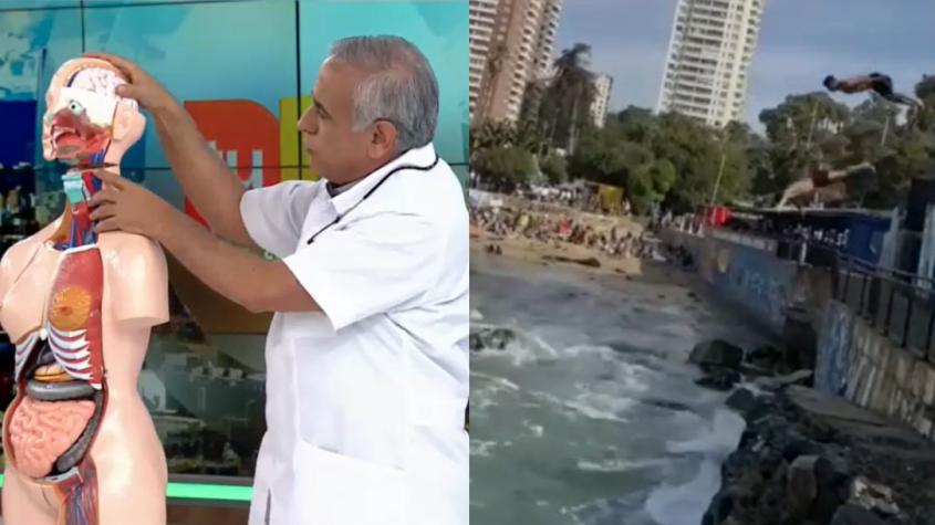 Doctor Ugarte explica los peligros de lanzarse piqueros en aguas de poca profundidad