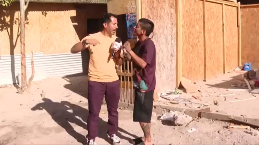 Tenso diálogo entre notero de Tu Día y habitante de toma en Maipú donde operaban Los Piratas del Tren de Aragua: "Ya no quiero hablar más"