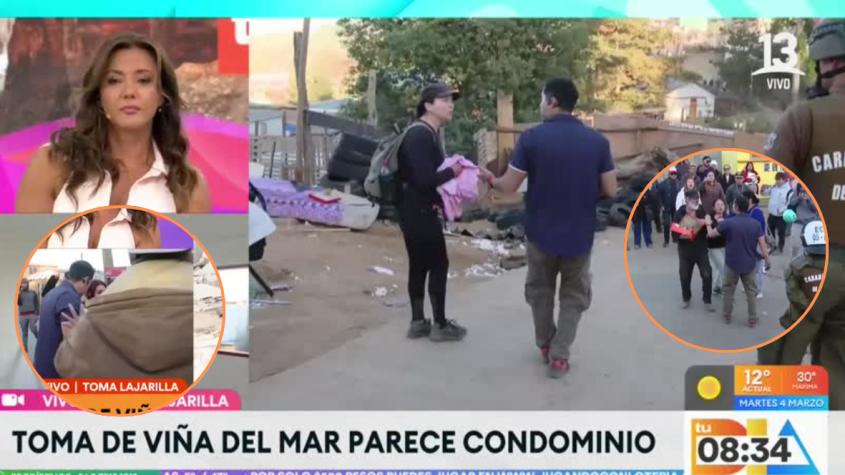 Rodrigo Pérez vive tenso momento en pleno desalojo de toma en Reñaca: fue empujado por pobladores
