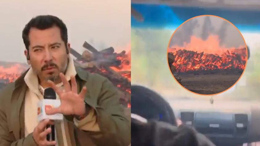 El dramático escape de familias afectadas por incendios en Santa Juana