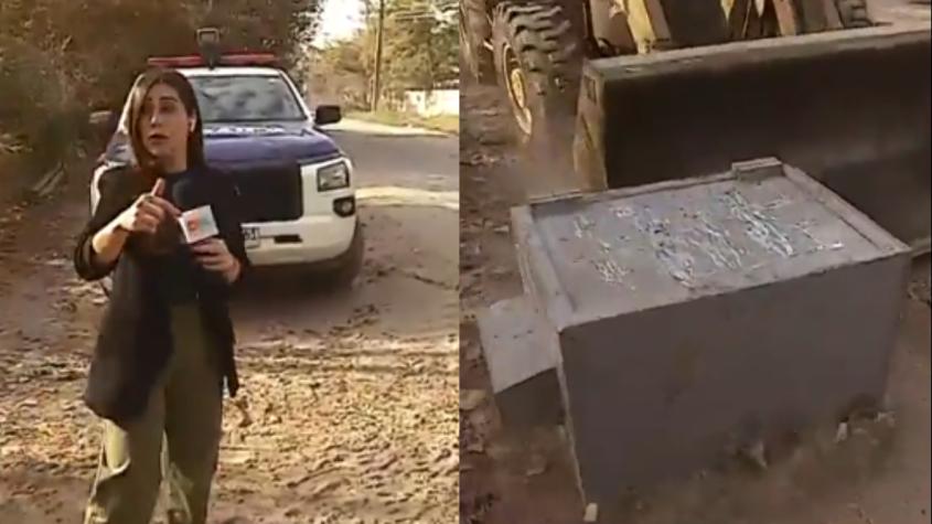Carabineros está en el lugar: encuentran una caja fuerte en sitio eriazo de Maipú