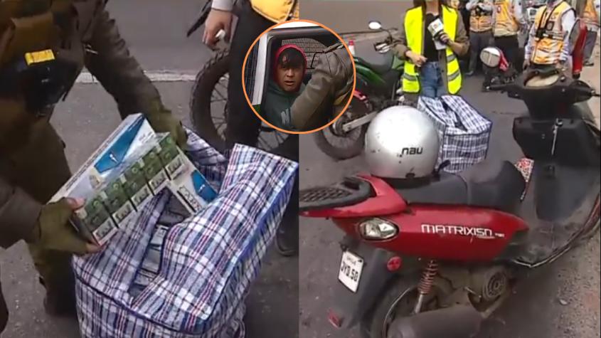 Detienen a dos contrabandistas de cigarros en Renca: ambos tienen antecedentes penales