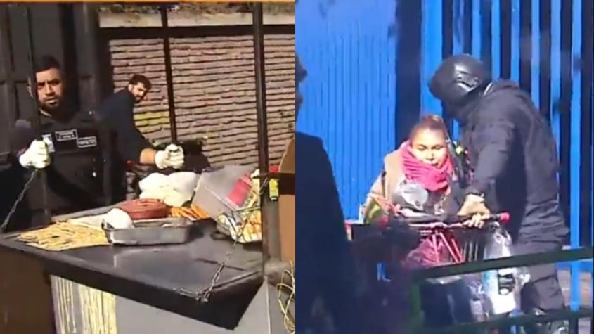 Ambulantes lanzaron de todo: Tenso operativo para retirar carros de comida en Estación Central 