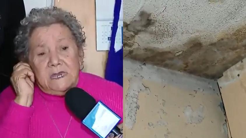 Mujer de 90 años de Pudahuel vive entre hongos y humedad: "Se me llueve todo"