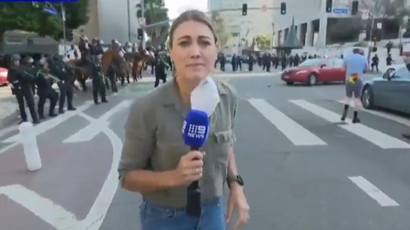Violencia desatada en Los Ángeles, EEUU: impactante video de periodista baleada por la policía