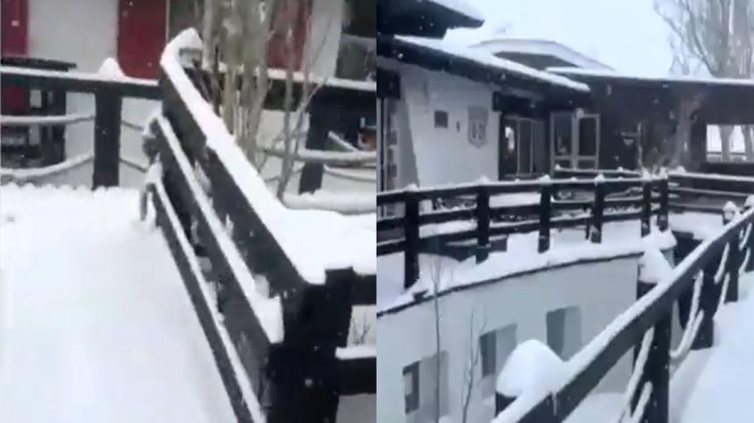 Así cayó la nieve en sectores de Santiago en medio del intenso sistema frontal