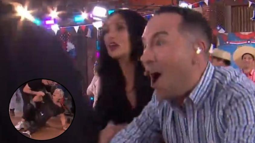 ¡Afírmate pariente! Querida panelista sufre fuerte caída en la fonda de "Hay que decirlo": Revisa el video