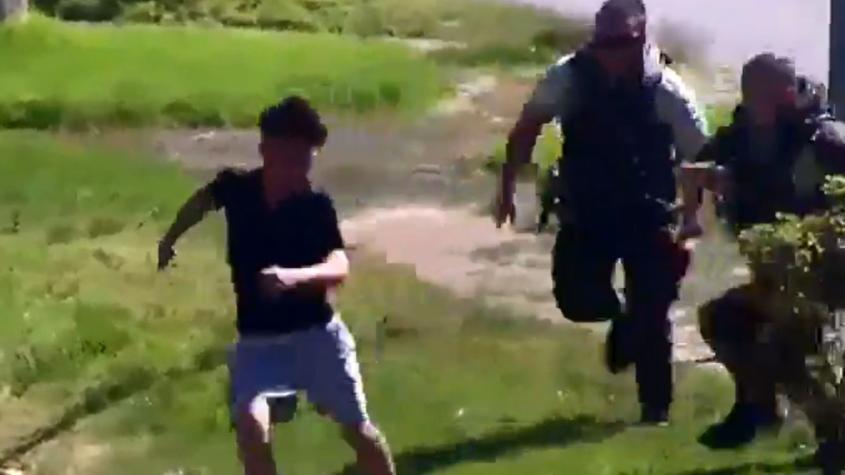 Impactante video: joven de 20 años evadió control vehicular y chocó a carabinero en La Pintana