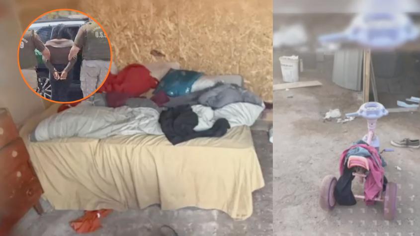 Las deplorables condiciones en las que vivían los seis niños abandonados por su madre en Alto Hospicio: sin luz, agua, techo ni baños