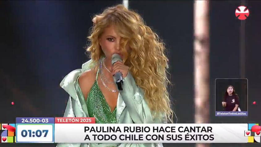 Paulina Rubio sorprende en su show en la Teletón 2025: invitó a cantar a conocida artista chilena