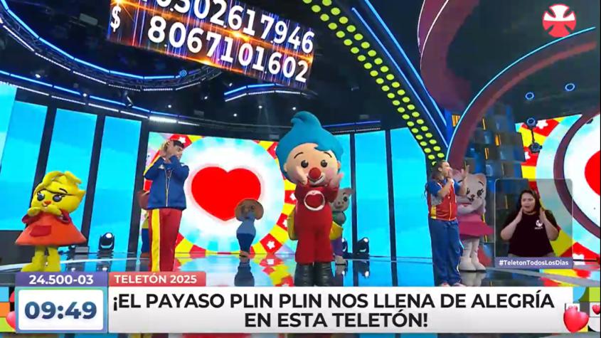 Payaso Plim Plim llegó a la Teletón 2025 para animar a los más pequeños de la jornada solidaria