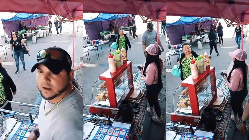 Chilena destrozó puesto callejero de comerciantes venezolanos: rápidamente recibió su merecido