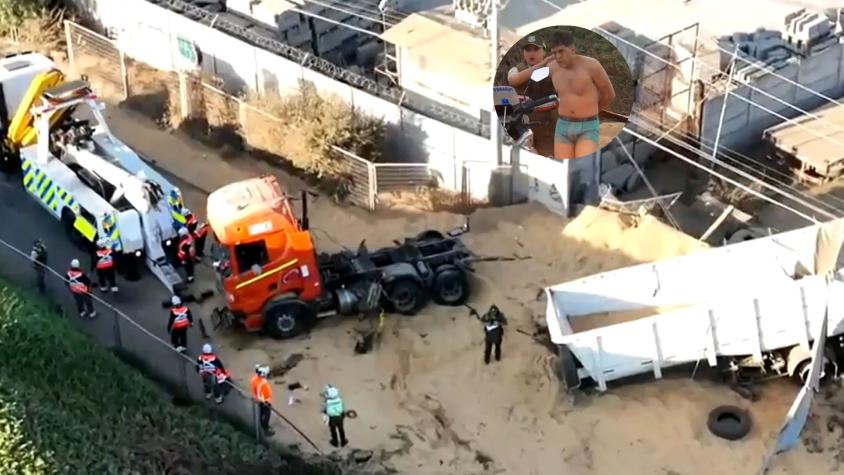 Hombre chocó su camión, se sacó la ropa y fue detenido en ropa interior en San Bernardo