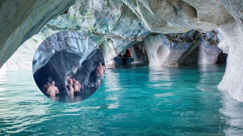 Polémica por turistas bañándose en las Catedrales de Mármol 