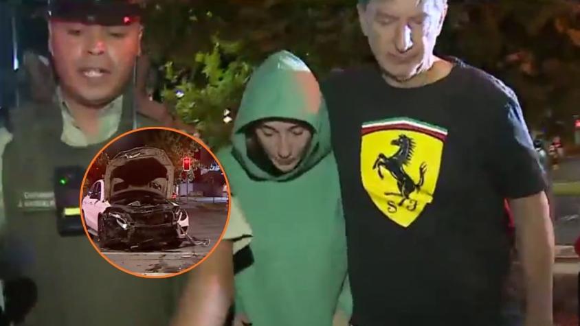 Junto a su padre: Así fue la llegada de Fran Maira a la comisaría tras protagonizar atropello a repartidor en Lo Barnechea