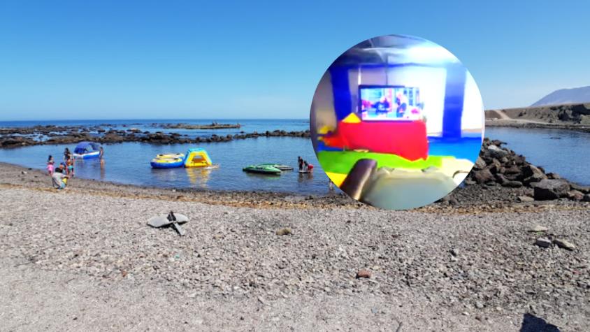 Controversia en Iquique: familias ocupan playa con carpas, camas y televisores