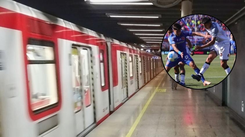Metro anuncia extensión de horario para este domingo por partido de U de Chile contra Deportes Limache